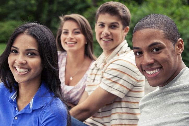 Teenage friends spending time together